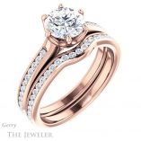 Round Cut Forever One Moissanite Engagement Ring #GTJ959-round-fo-r
