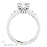 Round Cut Forever One Moissanite Engagement Ring #GTJ959-round-fo-w