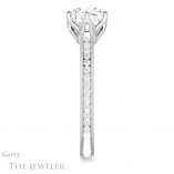 Round Cut Forever One Moissanite Engagement Ring #GTJ959-round-fo-w