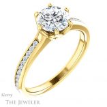 Round Cut Forever One Moissanite Engagement Ring #GTJ959-round-fo-y