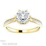 Round Cut Forever One Moissanite Engagement Ring #GTJ959-round-fo-y