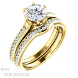 Round Cut Forever One Moissanite Engagement Ring #GTJ959-round-fo-y