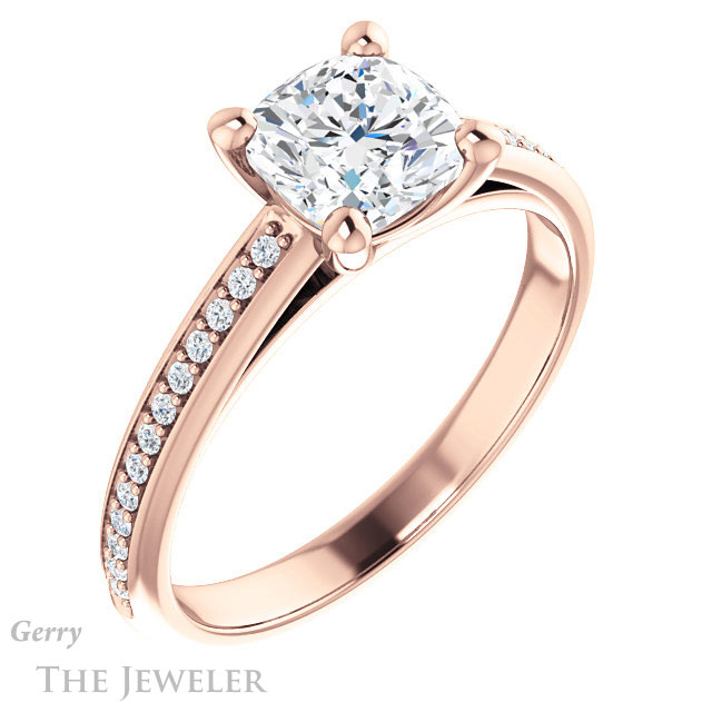 Cushion Cut Forever One Moissanite Engagement Ring #GTJ960-cushion-fo-r 4 Cushion Cut Forever One Moissanite Engagement Ring #GTJ960-cushion-fo-r