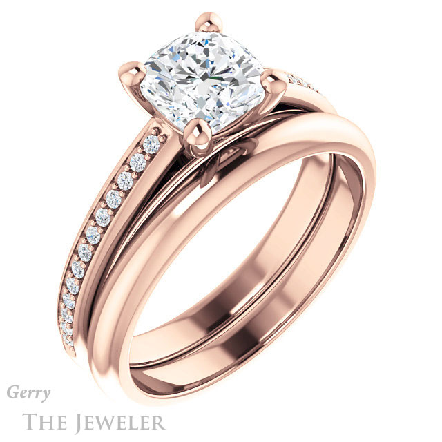 Cushion Cut Forever One Moissanite Engagement Ring #GTJ960-cushion-fo-r 6 Cushion Cut Forever One Moissanite Engagement Ring #GTJ960-cushion-fo-r
