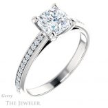 Cushion Cut Forever One Moissanite Engagement Ring #GTJ960-cushion-fo-w