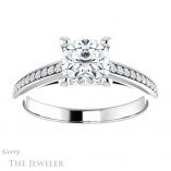 Cushion Cut Forever One Moissanite Engagement Ring #GTJ960-cushion-fo-w