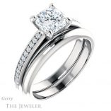 Cushion Cut Forever One Moissanite Engagement Ring #GTJ960-cushion-fo-w