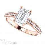 Emerald Cut Forever Brilliant Moissanite Engagement Ring #GTJ960-emerald-fb-r