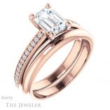 Emerald Cut Forever Brilliant Moissanite Engagement Ring #GTJ960-emerald-fb-r