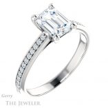 Emerald Cut Forever Brilliant Moissanite Engagement Ring #GTJ960-emerald-fb-w