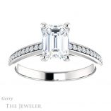 Emerald Cut Forever Brilliant Moissanite Engagement Ring #GTJ960-emerald-fb-w