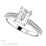 Emerald Cut Forever Brilliant Moissanite Engagement Ring #GTJ960-emerald-fb-w