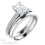 Emerald Cut Forever Brilliant Moissanite Engagement Ring #GTJ960-emerald-fb-w