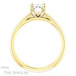 Emerald Cut Forever One Moissanite Engagement Ring #GTJ960-emerald-fb-y 2 Emerald Cut Forever Brilliant Moissanite Engagement Ring #GTJ960-emerald-fb-y