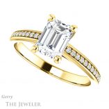 Emerald Cut Forever One Moissanite Engagement Ring #GTJ960-emerald-fb-y 5 Emerald Cut Forever Brilliant Moissanite Engagement Ring #GTJ960-emerald-fb-y