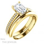 Emerald Cut Forever One Moissanite Engagement Ring #GTJ960-emerald-fb-y 6 Emerald Cut Forever Brilliant Moissanite Engagement Ring #GTJ960-emerald-fb-y