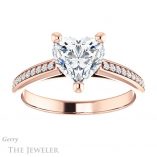 Heart Shaped Forever Brilliant Moissanite Engagement Ring #GTJ960-heart-fb-r