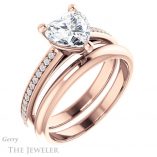 Heart Shaped Forever Brilliant Moissanite Engagement Ring #GTJ960-heart-fb-r
