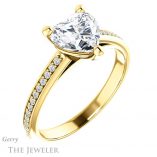Heart Shaped Forever One Moissanite Engagement Ring #GTJ960-heart-fb-y 4 Heart Shaped Forever Brilliant Moissanite Engagement Ring #GTJ960-heart-fb-y