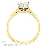 Heart Shaped Forever One Moissanite Engagement Ring #GTJ960-heart-fb-y 2 Heart Shaped Forever Brilliant Moissanite Engagement Ring #GTJ960-heart-fb-y