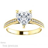 Heart Shaped Forever One Moissanite Engagement Ring #GTJ960-heart-fb-y 1 Heart Shaped Forever Brilliant Moissanite Engagement Ring #GTJ960-heart-fb-y