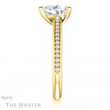 Heart Shaped Forever One Moissanite Engagement Ring #GTJ960-heart-fb-y 3 Heart Shaped Forever Brilliant Moissanite Engagement Ring #GTJ960-heart-fb-y