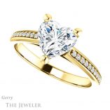 Heart Shaped Forever One Moissanite Engagement Ring #GTJ960-heart-fb-y 5 Heart Shaped Forever Brilliant Moissanite Engagement Ring #GTJ960-heart-fb-y