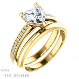 Heart Shaped Forever One Moissanite Engagement Ring #GTJ960-heart-fb-y 6 Heart Shaped Forever Brilliant Moissanite Engagement Ring #GTJ960-heart-fb-y