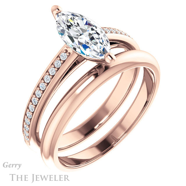 Marquise Cut Forever One Moissanite Engagement Ring #GTJ960-marquise-fb-r 6 Marquise Cut Forever Brilliant Moissanite Engagement Ring #GTJ960-marquise-fb-r