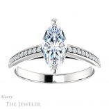 Marquise Cut Forever One Moissanite Engagement Ring #GTJ960-marquise-fb-w 1 Marquise Cut Forever Brilliant Moissanite Engagement Ring #GTJ960-marquise-fb-w