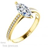 Marquise Cut Forever One Moissanite Engagement Ring #GTJ960-marquise-fb-y 4 Marquise Cut Forever Brilliant Moissanite Engagement Ring #GTJ960-marquise-fb-y
