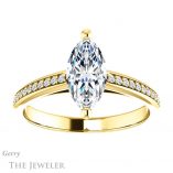 Marquise Cut Forever One Moissanite Engagement Ring #GTJ960-marquise-fb-y 1 Marquise Cut Forever Brilliant Moissanite Engagement Ring #GTJ960-marquise-fb-y