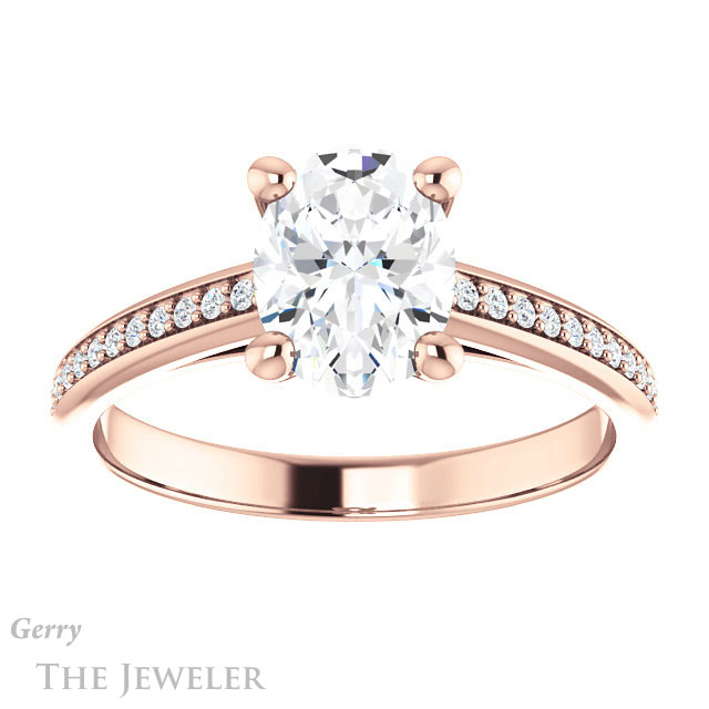 Oval Shaped Forever One Moissanite Engagement Ring #GTJ960-oval-fo-r