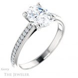 Oval Shaped Forever One Moissanite Engagement Ring #GTJ960-oval-fo-w 4 Oval Shaped Forever One Moissanite Engagement Ring #GTJ960-oval-fo-w