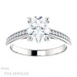 Oval Shaped Forever One Moissanite Engagement Ring #GTJ960-oval-fo-w 1 Oval Shaped Forever One Moissanite Engagement Ring #GTJ960-oval-fo-w
