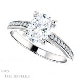 Oval Shaped Forever One Moissanite Engagement Ring #GTJ960-oval-fo-w 5 Oval Shaped Forever One Moissanite Engagement Ring #GTJ960-oval-fo-w