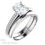 Oval Shaped Forever One Moissanite Engagement Ring #GTJ960-oval-fo-w 6 Oval Shaped Forever One Moissanite Engagement Ring #GTJ960-oval-fo-w