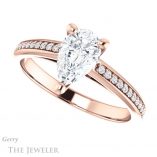 Pear Shaped Forever One Moissanite Engagement Ring #GTJ960-pear-fb-r 5 Pear Shaped Forever Brilliant Moissanite Engagement Ring #GTJ960-pear-fb-r