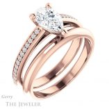 Pear Shaped Forever One Moissanite Engagement Ring #GTJ960-pear-fb-r 6 Pear Shaped Forever Brilliant Moissanite Engagement Ring #GTJ960-pear-fb-r