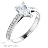 Pear Shaped Forever One Moissanite Engagement Ring #GTJ960-pear-fb-w 4 Pear Shaped Forever Brilliant Moissanite Engagement Ring #GTJ960-pear-fb-w