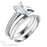Pear Shaped Forever One Moissanite Engagement Ring #GTJ960-pear-fb-w 6 Pear Shaped Forever Brilliant Moissanite Engagement Ring #GTJ960-pear-fb-w