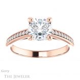Round Cut Forever One Moissanite Engagement Ring #GTJ960-round-fo-r