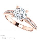 Round Cut Forever One Moissanite Engagement Ring #GTJ960-round-fo-r