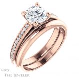 Round Cut Forever One Moissanite Engagement Ring #GTJ960-round-fo-r