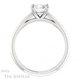 Round Cut Forever One Moissanite Engagement Ring #GTJ960-round-fo-w
