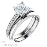 Round Cut Forever One Moissanite Engagement Ring #GTJ960-round-fo-w