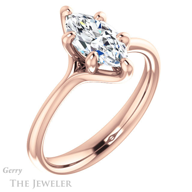 Marquise Cut Forever Brilliant Moissanite Engagement Ring #GTJ962-marquise-fb-r
