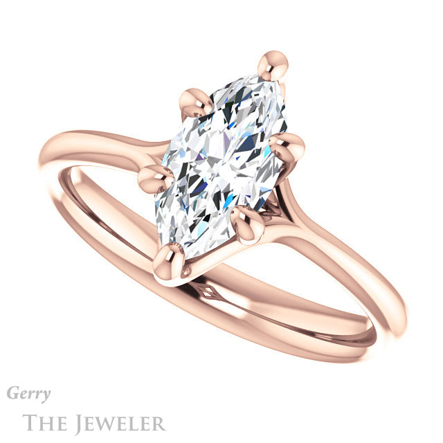 Marquise Cut Forever Brilliant Moissanite Engagement Ring #GTJ962-marquise-fb-r