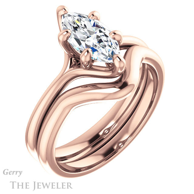 Marquise Cut Forever Brilliant Moissanite Engagement Ring #GTJ962-marquise-fb-r