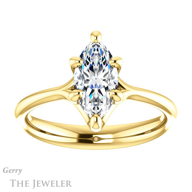 Marquise Cut Forever Brilliant Moissanite Engagement Ring #GTJ962-marquise-fb-y